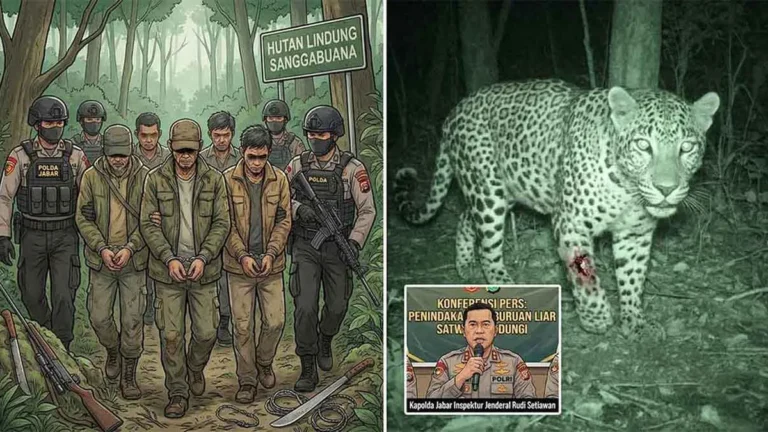 Lima Pemburu Macan Tutul Jawa Dibekuk, Polisi Temukan Senjata dan Anjing Pemburu